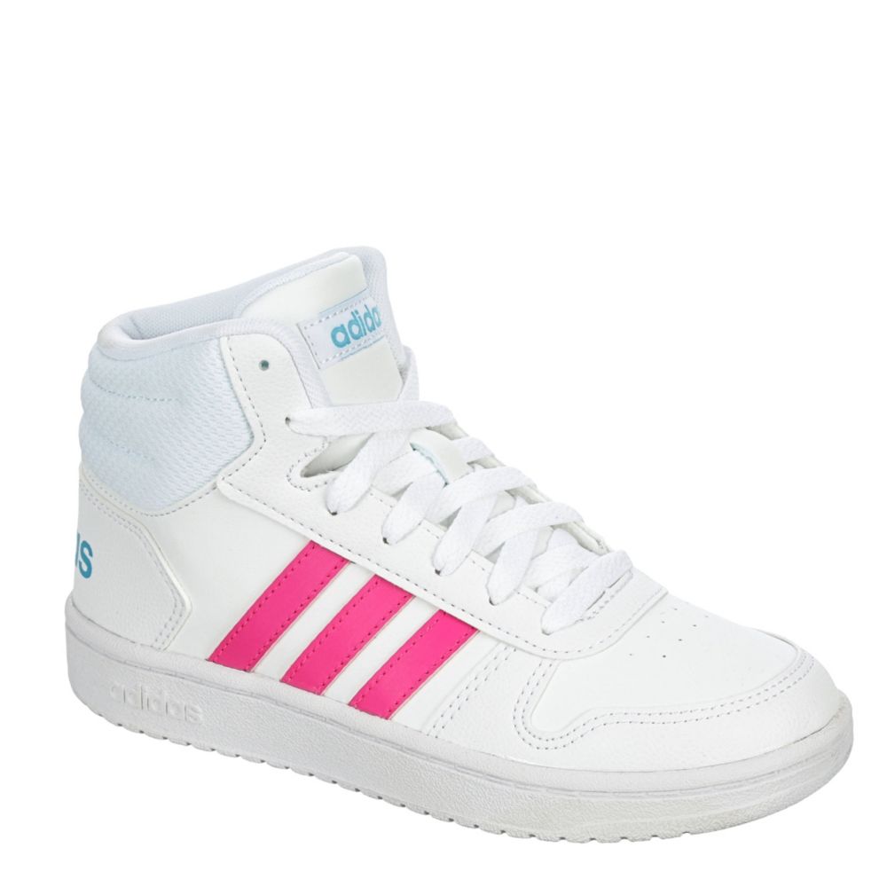 White Adidas Girls Hoops 2 0 Mid Sneaker Girls Rack Room Shoes