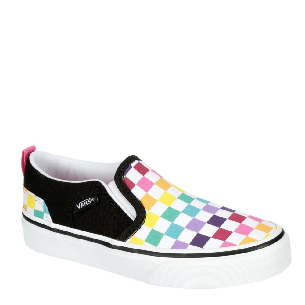 White Vans Girls Asher Checkerboard 