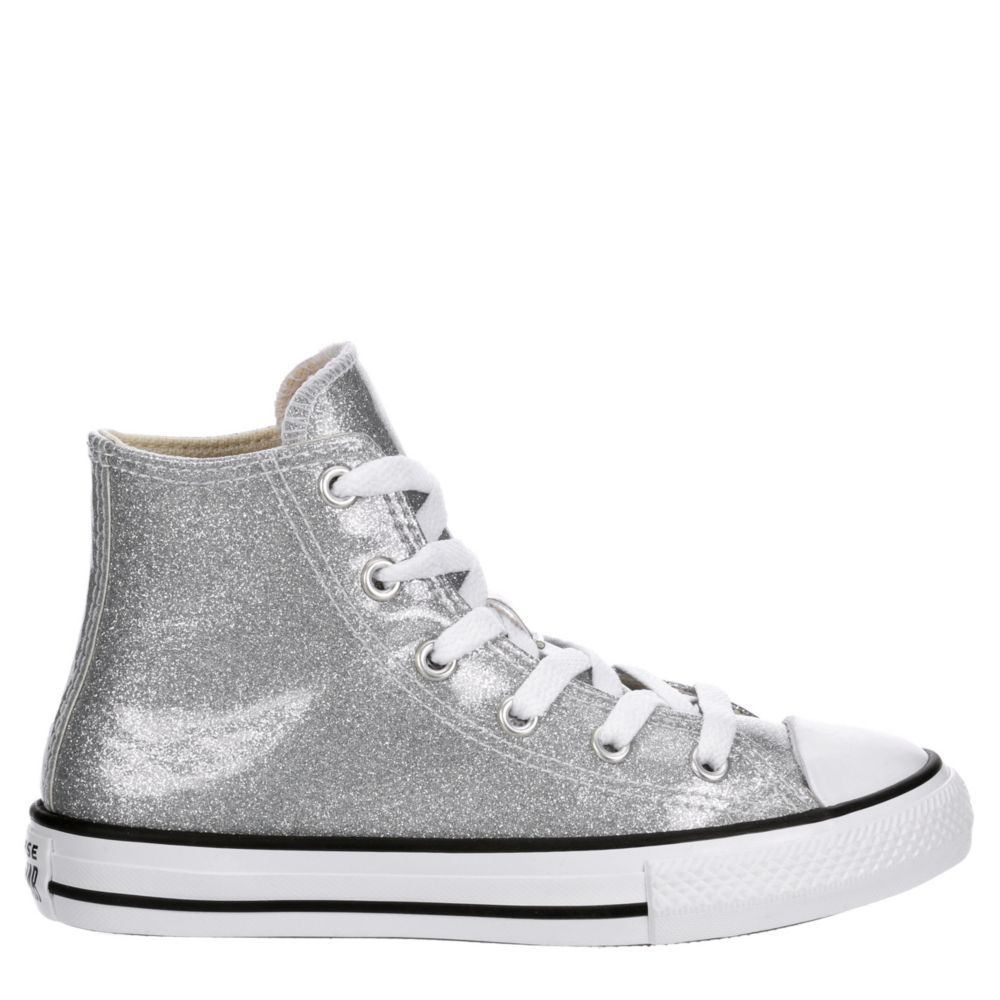 girls black high top converse