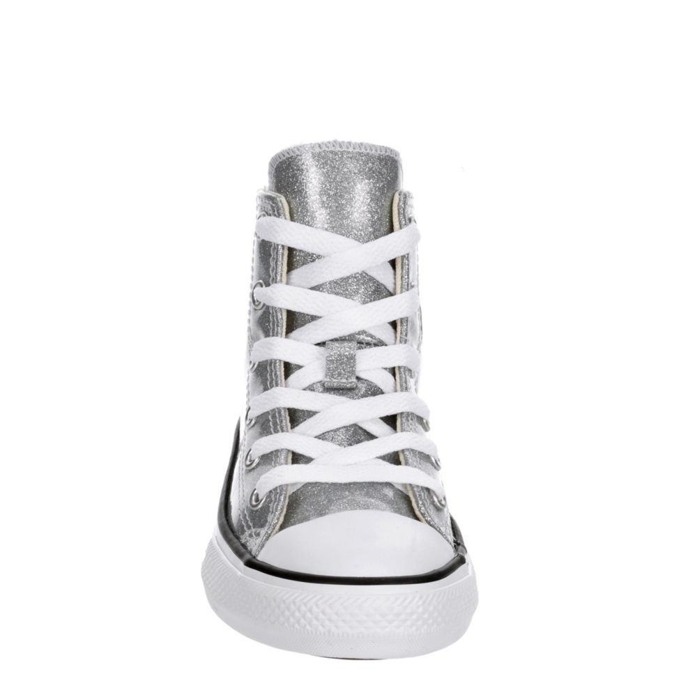 converse chuck taylor all star dainty silver glitter trainers