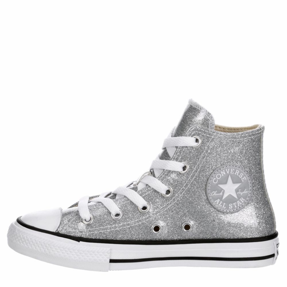 silver glitter converse youth