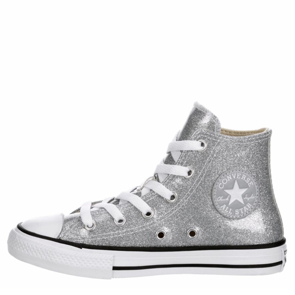 converse white silver glitter