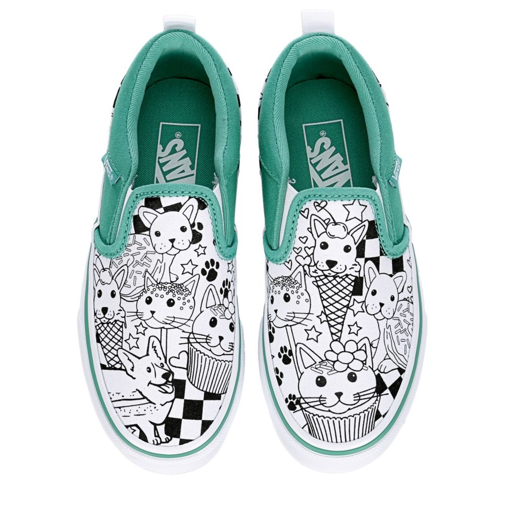 teal vans girls