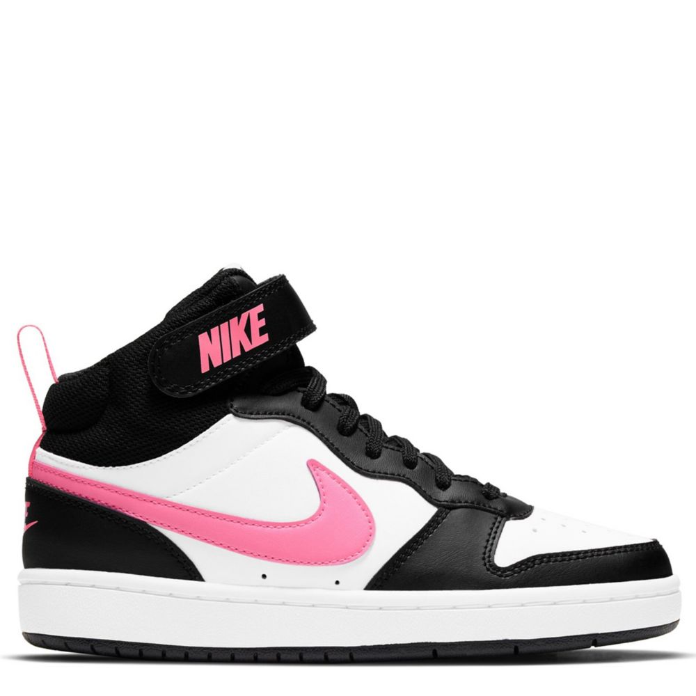 nike pink and black high tops