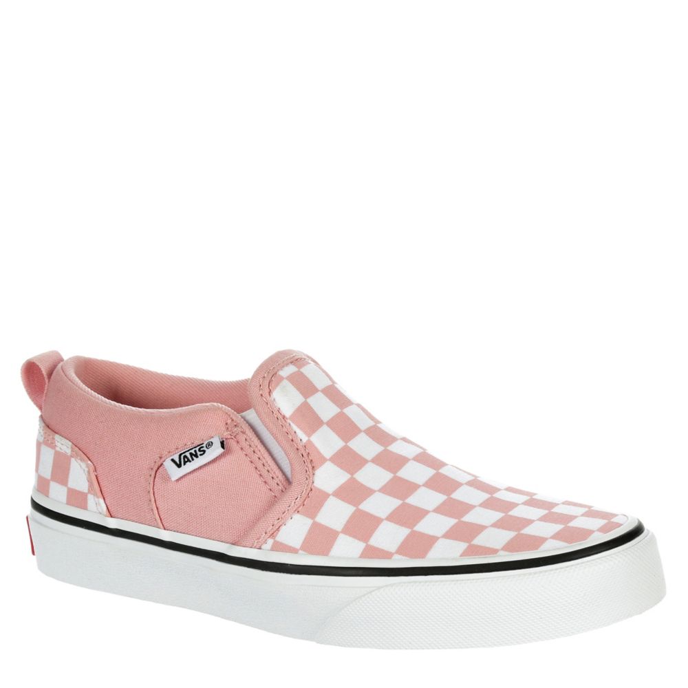 Pink Vans Girls Asher Slip On Sneaker 