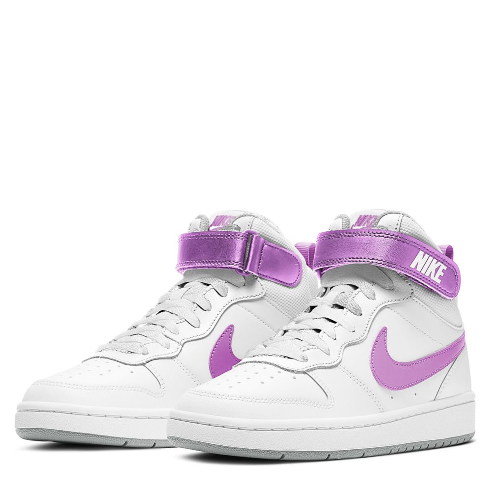 White Nike Girls Court Borough 2 Mid Top Sneaker Athletic Rack Room Shoes