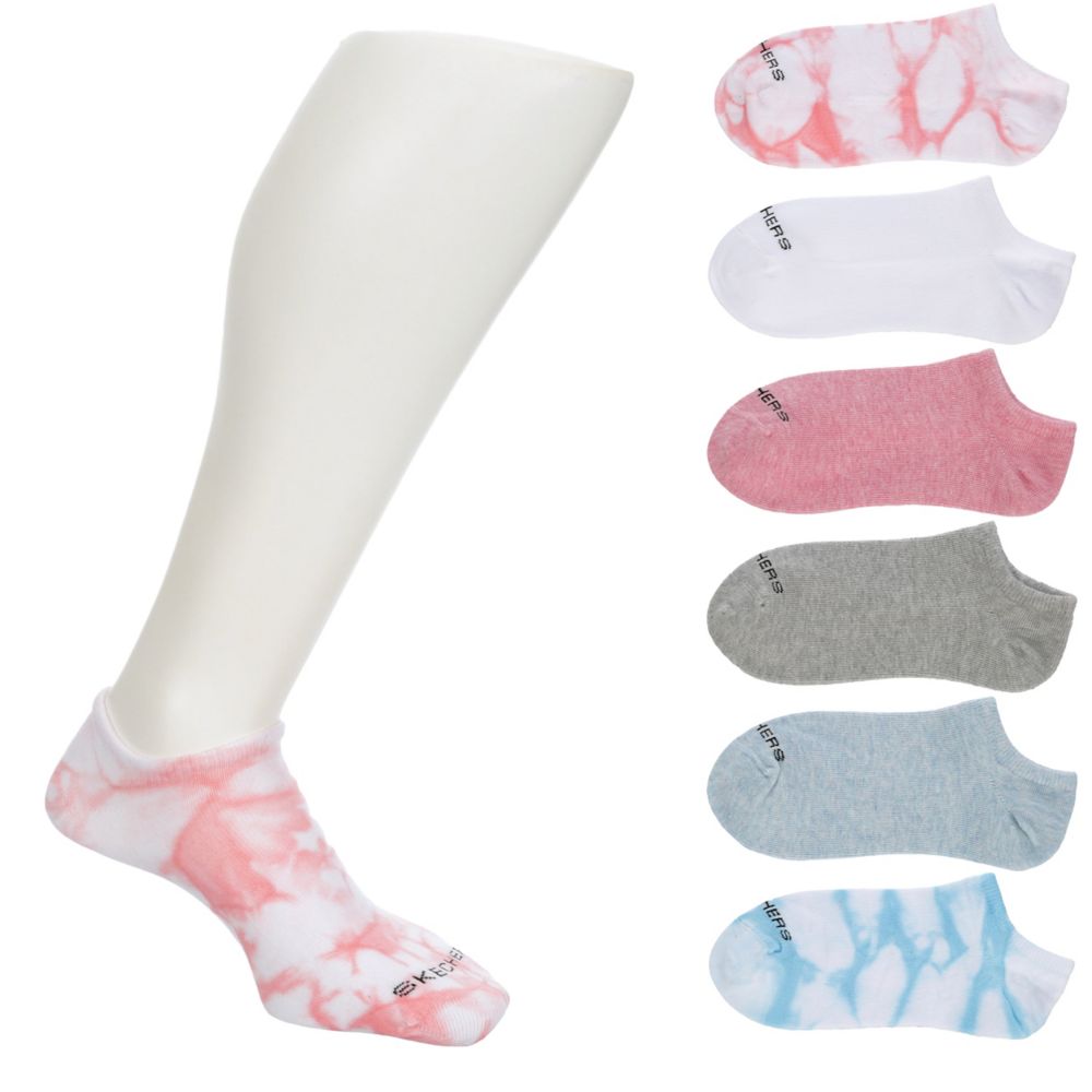 Tie-dye Skechers Womens No Show Tie Dye Socks 6 Pairs | No Socks | Rack Room Shoes