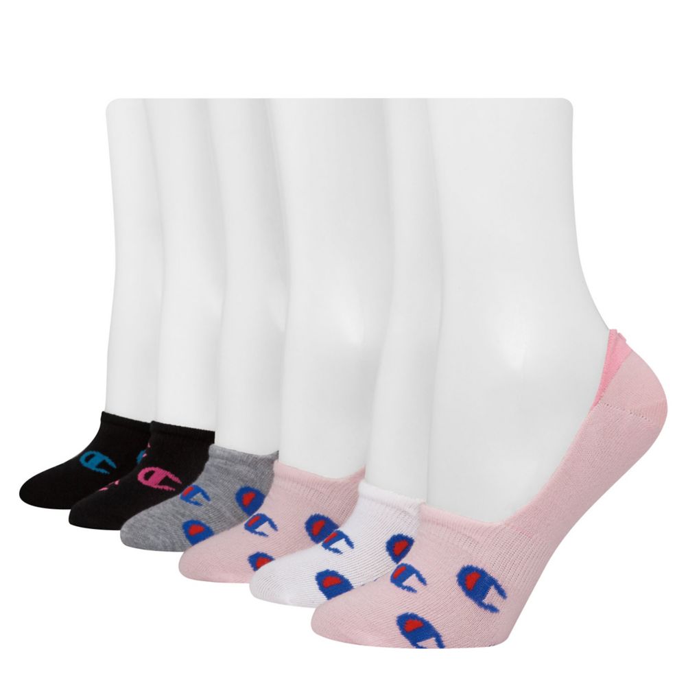 Flat Knit Logo 6-Pack Liner Socks