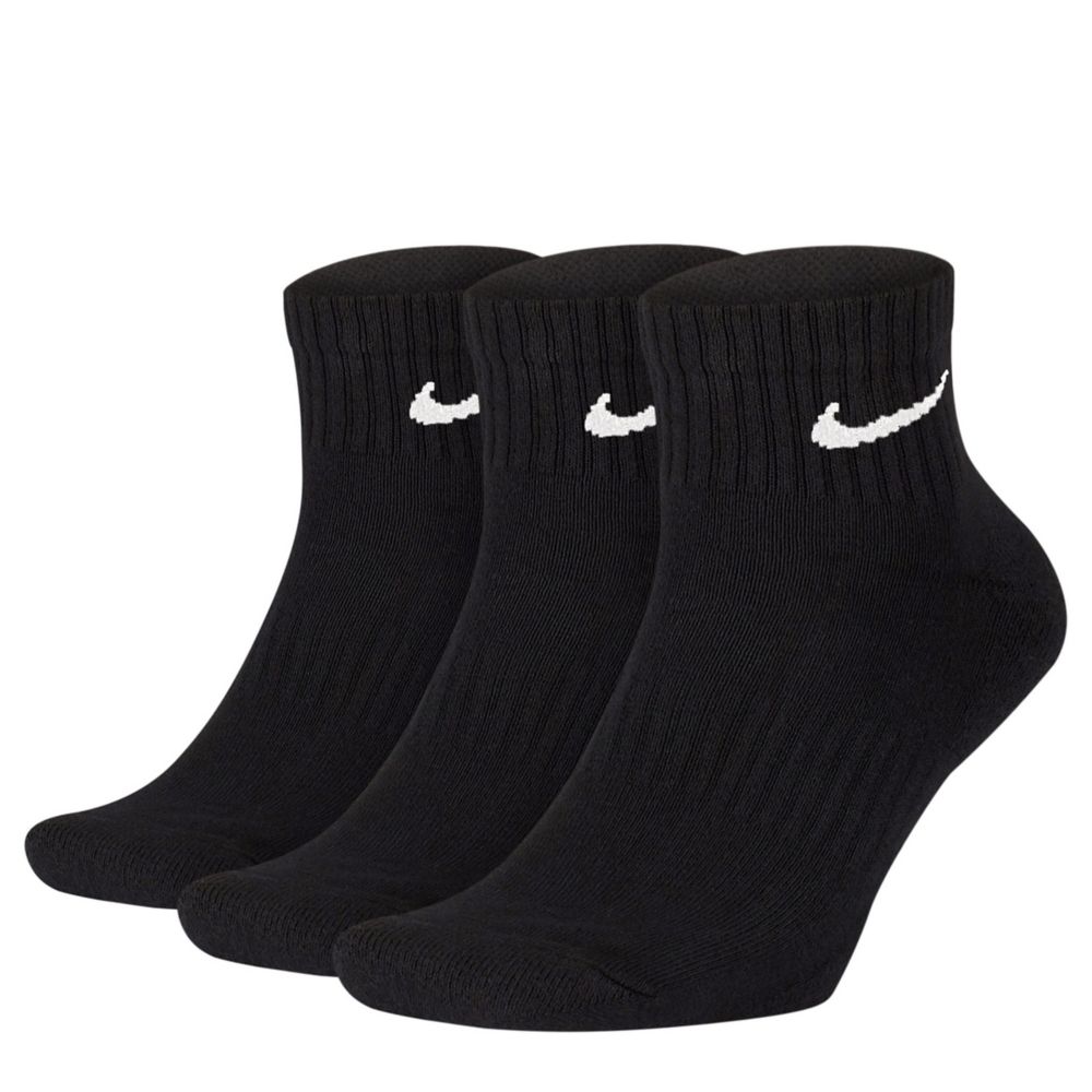Black Nike Mens Large Quarter Socks 3 Pairs Accessories | Rack Room Shoes