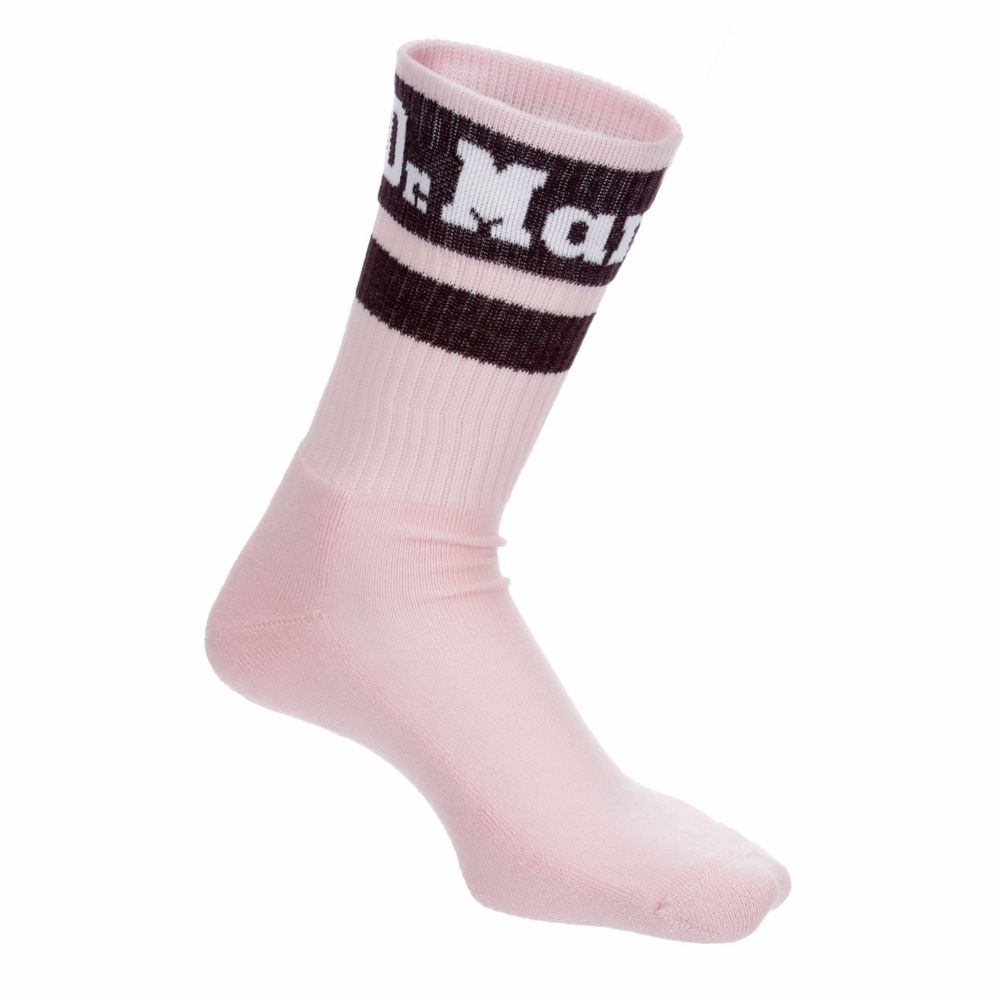 Pink Womens Athletic Logo Crew Socks 1 Pair, Dr.martens