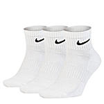 White Womens Medium Everyday Cushion Quarter Socks 3 Pairs | Nike ...