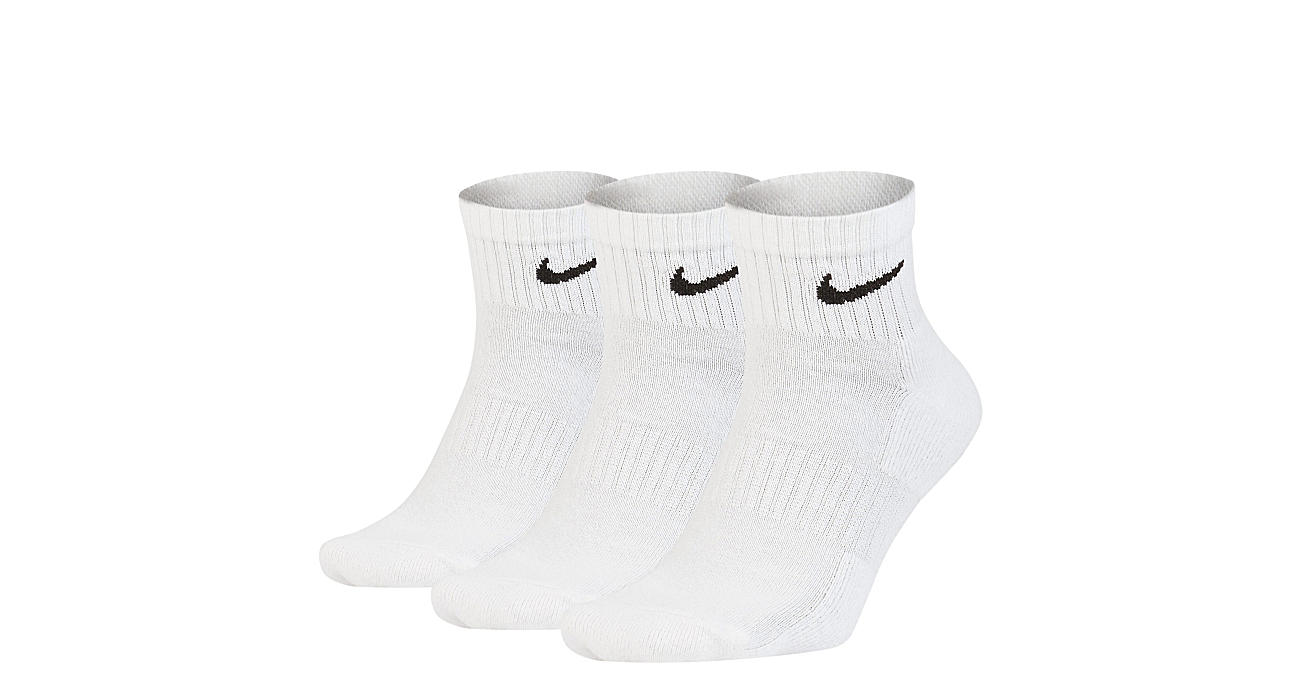 White Nike Womens Everyday Cushion Quarter Socks 3 Pairs | Accessories |  Rack Room Shoes