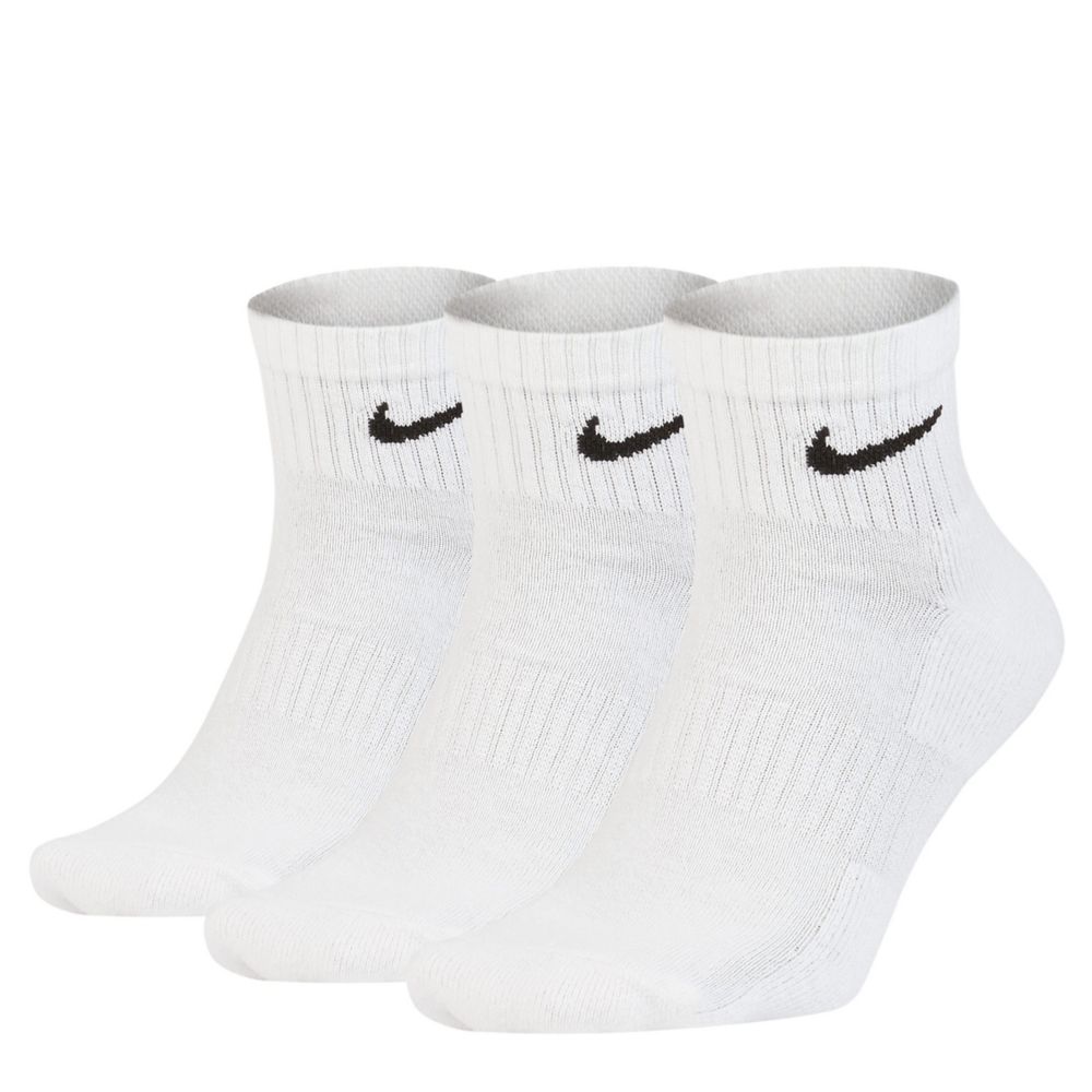White Nike Womens Medium Everyday Cushion Quarter Socks 3 Pairs Accessories | Rack Room Shoes