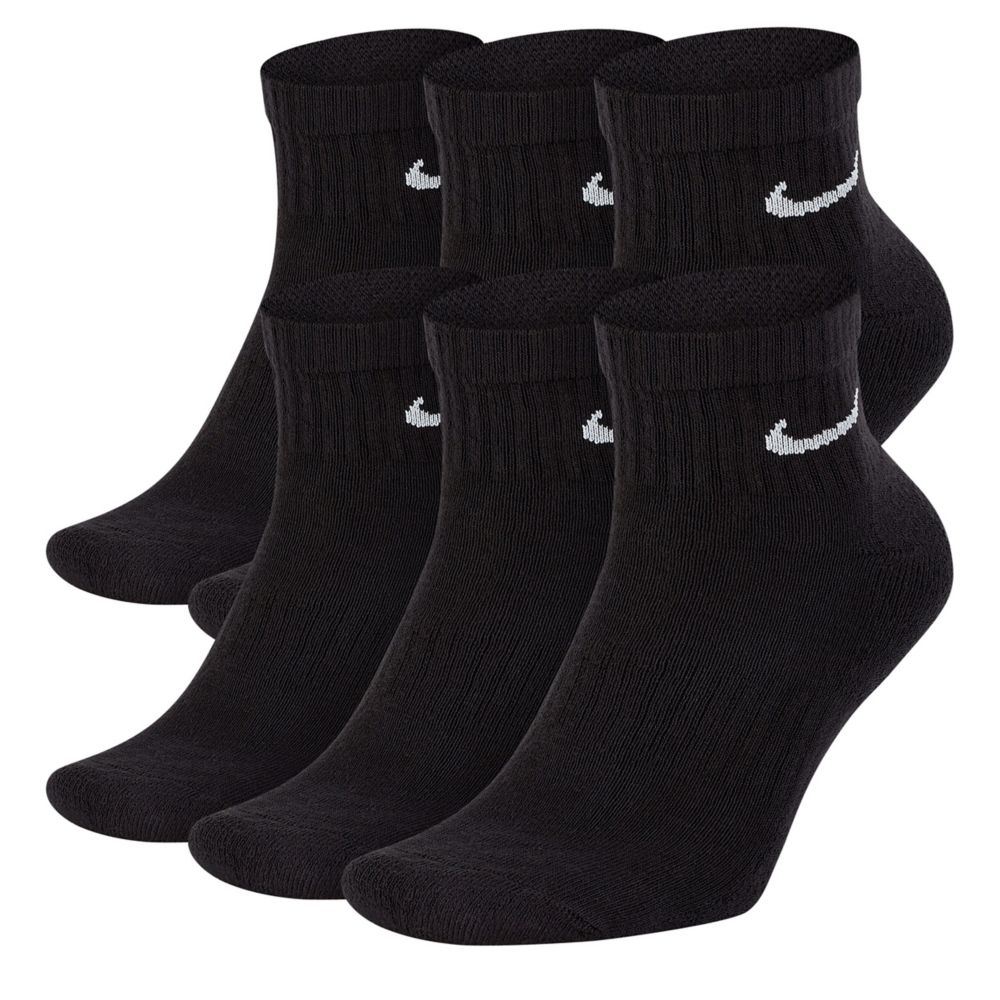 Black Boys Small Everyday Cushion Quarter Socks 6 Pairs | Nike | Rack ...
