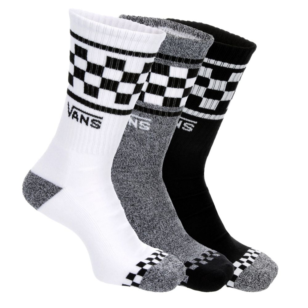 Black Vans Mens Large Checkered Band Socks 3 Pairs | | Rack Room Shoes