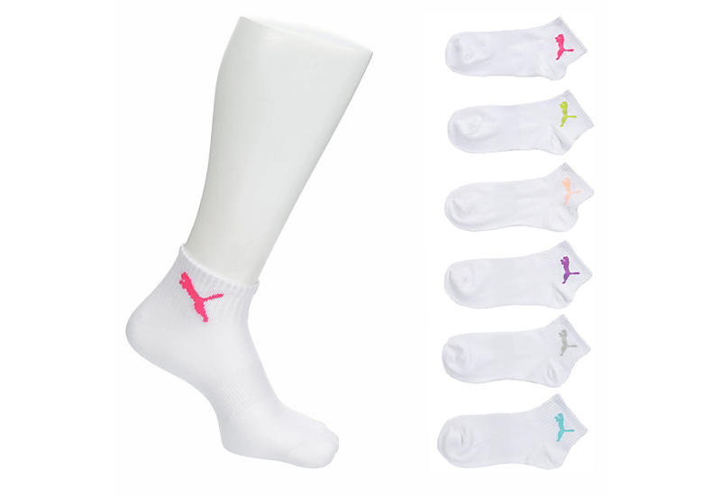 White Puma Womens Quarter Socks 6 Pairs | Ankle Socks | Rack Room Shoes