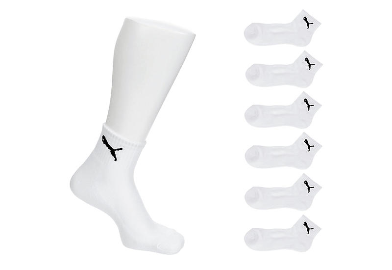 White Puma Mens Quarter Crew Socks 6 Pairs | Socks | Rack Room Shoes