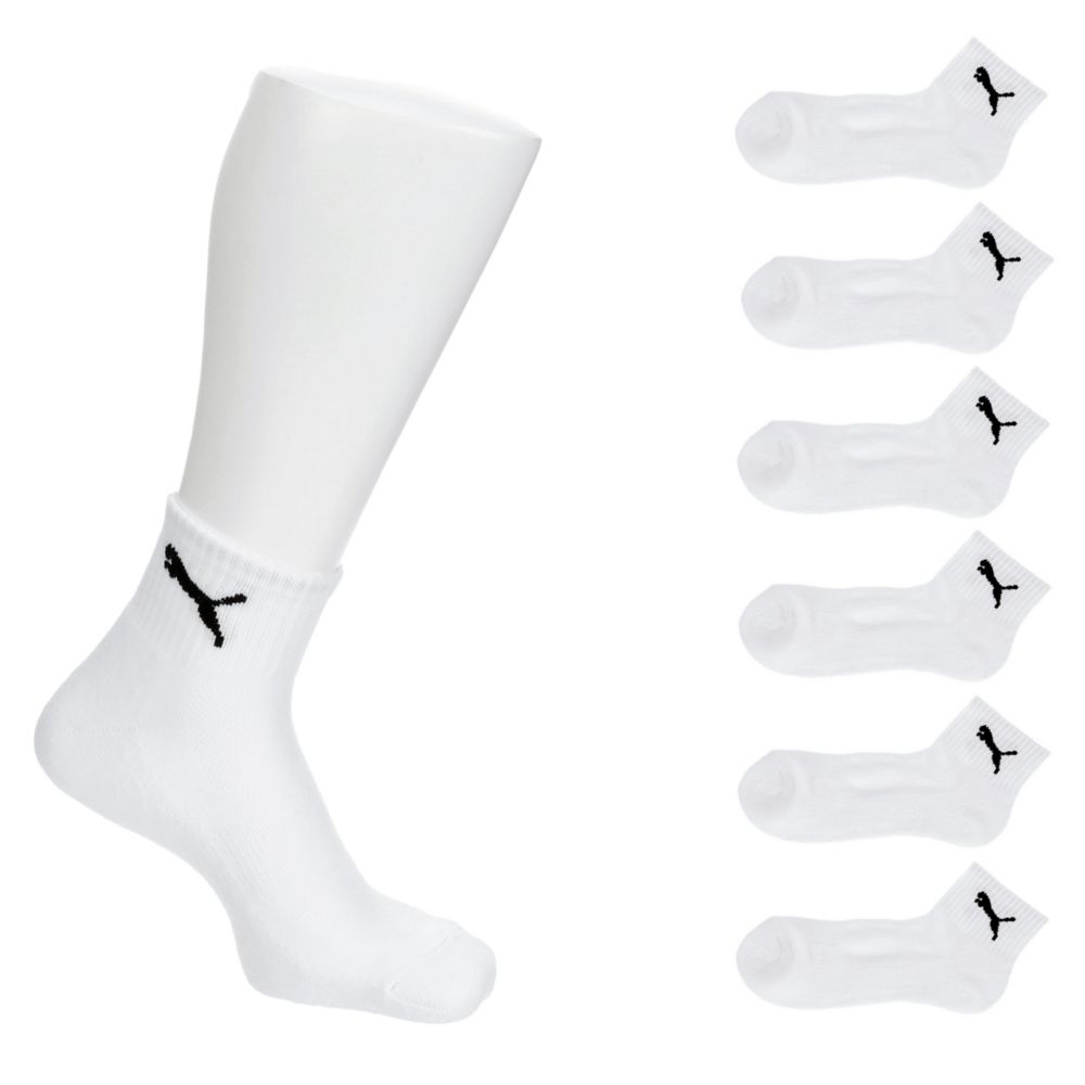 White Puma Mens Quarter Crew Socks 6 Pairs | Socks | Rack Room Shoes