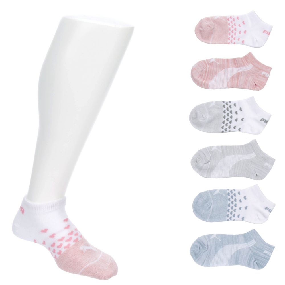 GIRLS NO SHOW SOCKS 6 PAIRS - PINK