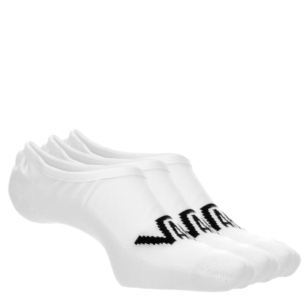 White Mens Super No Show Liner Socks 3 Pairs, Vans