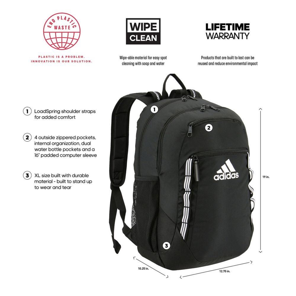 Black Unisex Excel 6 Backpack Adidas Rack Room Shoes