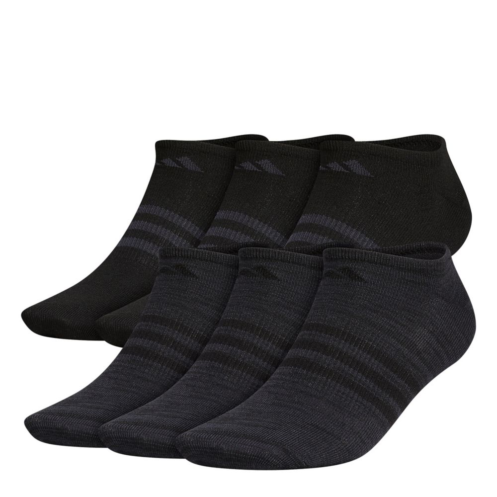 Black Adidas Mens Medium Superlite 2 No Show Socks 6 Pairs Rack Room Shoes