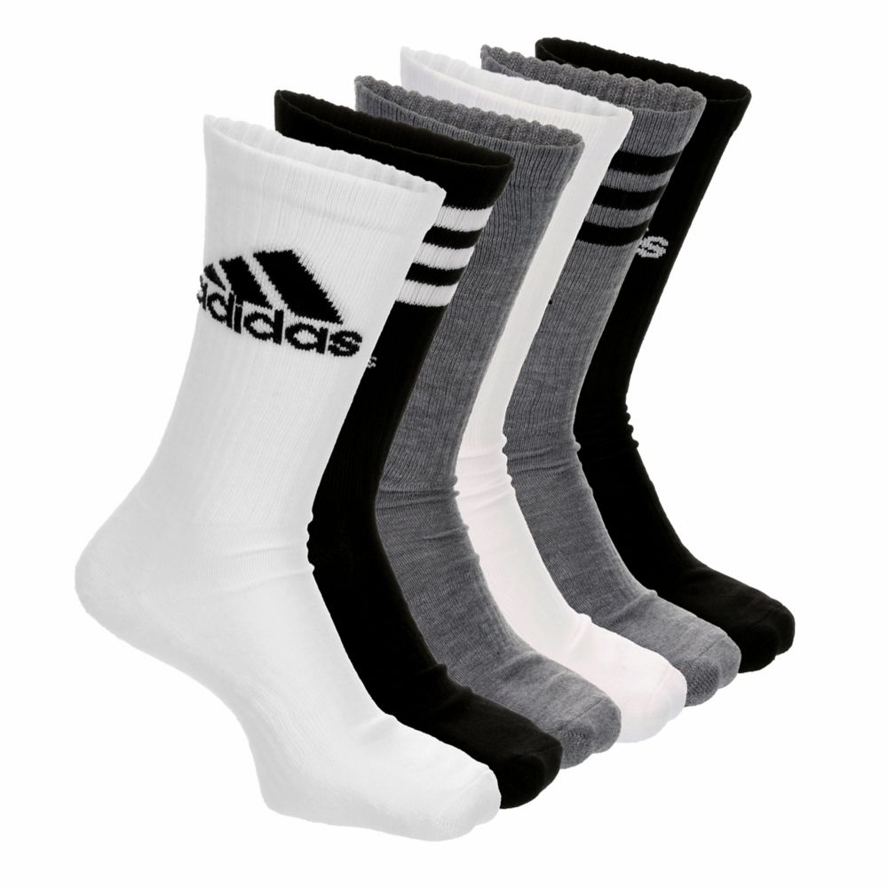 adidas Athletic Cushioned Crew Socks 6 Pairs - Black
