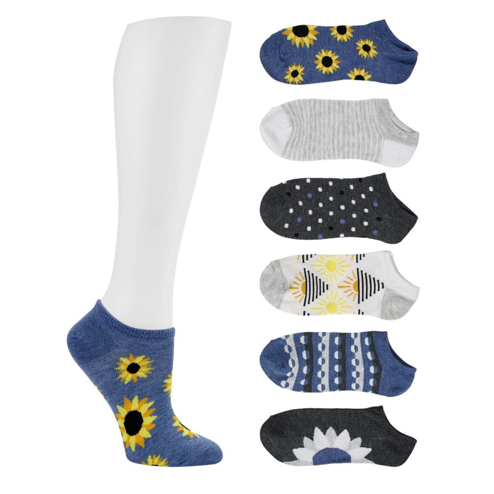 WOMENS SOLAR POWER NO SHOW SOCKS 6 PAIRS