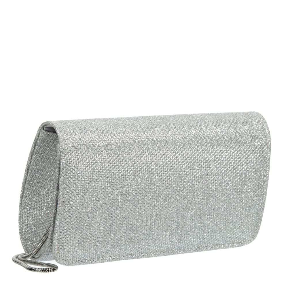 WOMENS SPARKLED FLAP CLUTCH
