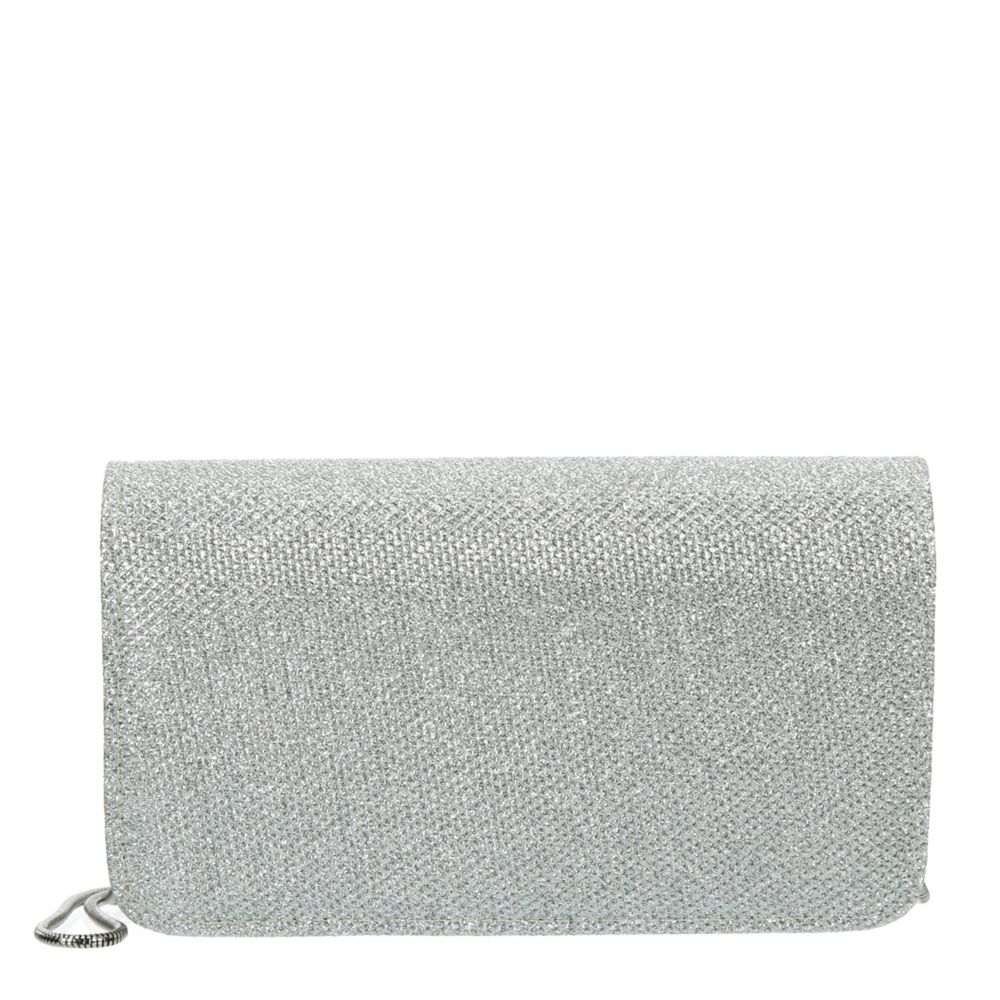 WOMENS SPARKLED FLAP CLUTCH