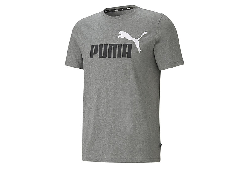 Grey Puma Mens Essential Logo Super Soft T-shirt | Mens | Room Shoes