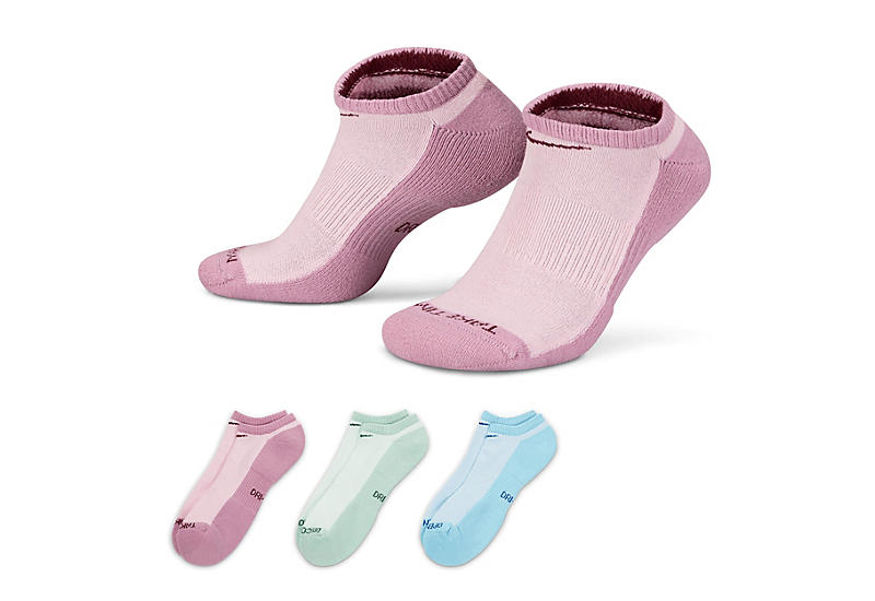 Assorted Nike Womens Everyday Plus Cushioned No Show Socks 3 Pairs | Socks  | Rack Room Shoes