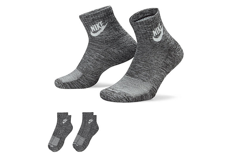 Black Mens Large Everyday Plus Cushioned Quarter Socks 2 Pair | Nike ...