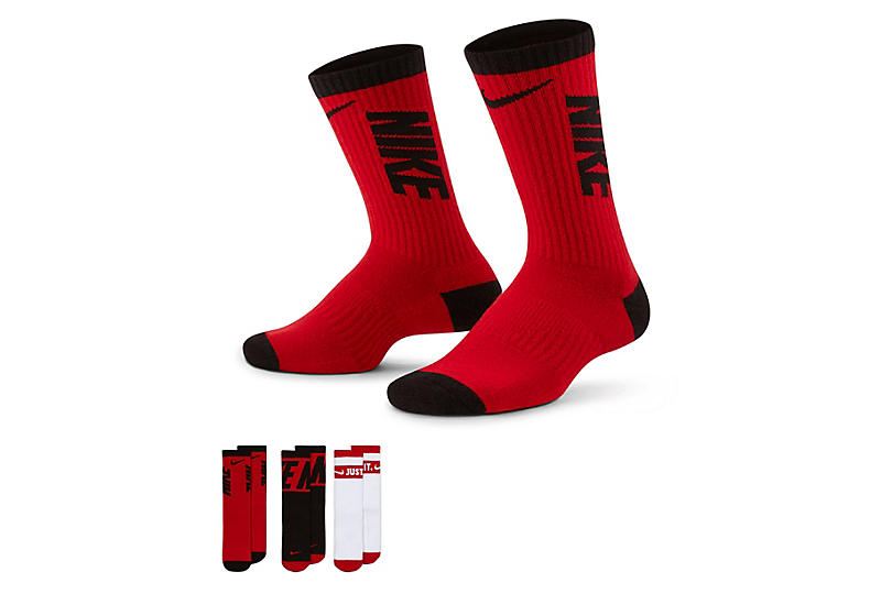 Red Boys Graphic Crew Socks 3 Pairs | Nike | Rack Room Shoes