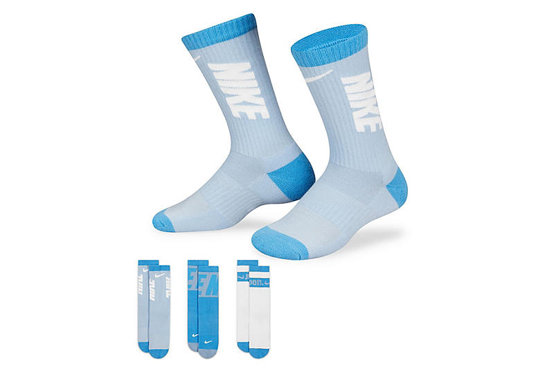 Light Blue Boys Graphic Crew Socks 3 Pairs | Nike | Rack Room Shoes