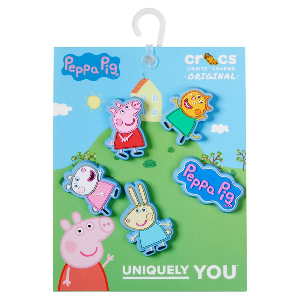 Assorted Unisex Peppa Pig 5 Pack Jibbitz Crocs Rack Room Shoes