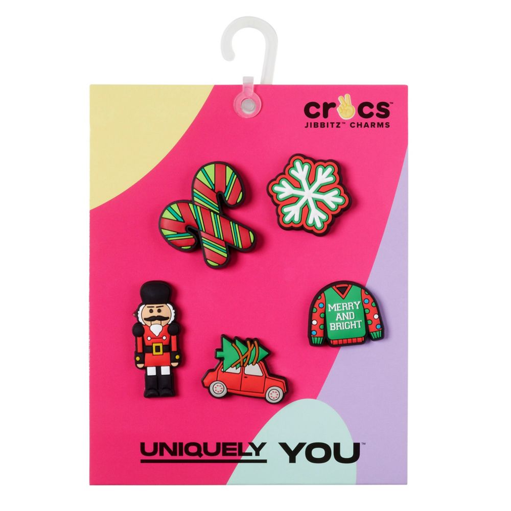 Crocs Red and Green Ornament Pack Jibbitz Shoe Charm - Pack of 5