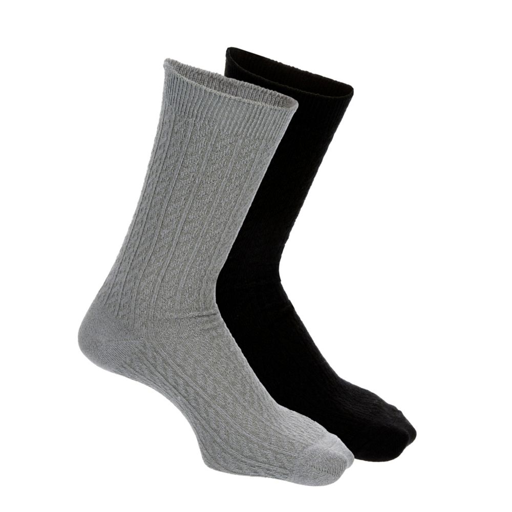 Grey Apara Womens Ribbed Crew Socks 2 Pairs | Rack Room Shoes