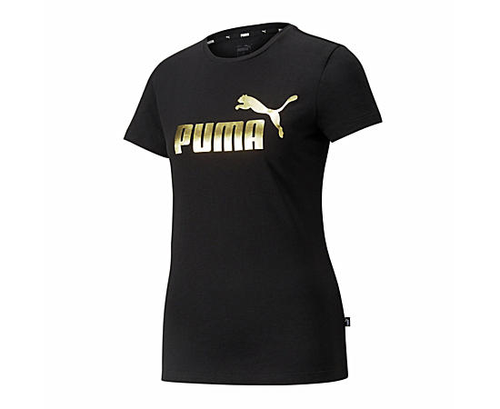Black Mens Essential Colored Logo T-shirt | Puma | Rack Room Shoes