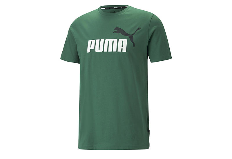 Green Mens Essential Colored Logo T-shirt | Puma | Rack Room Shoes