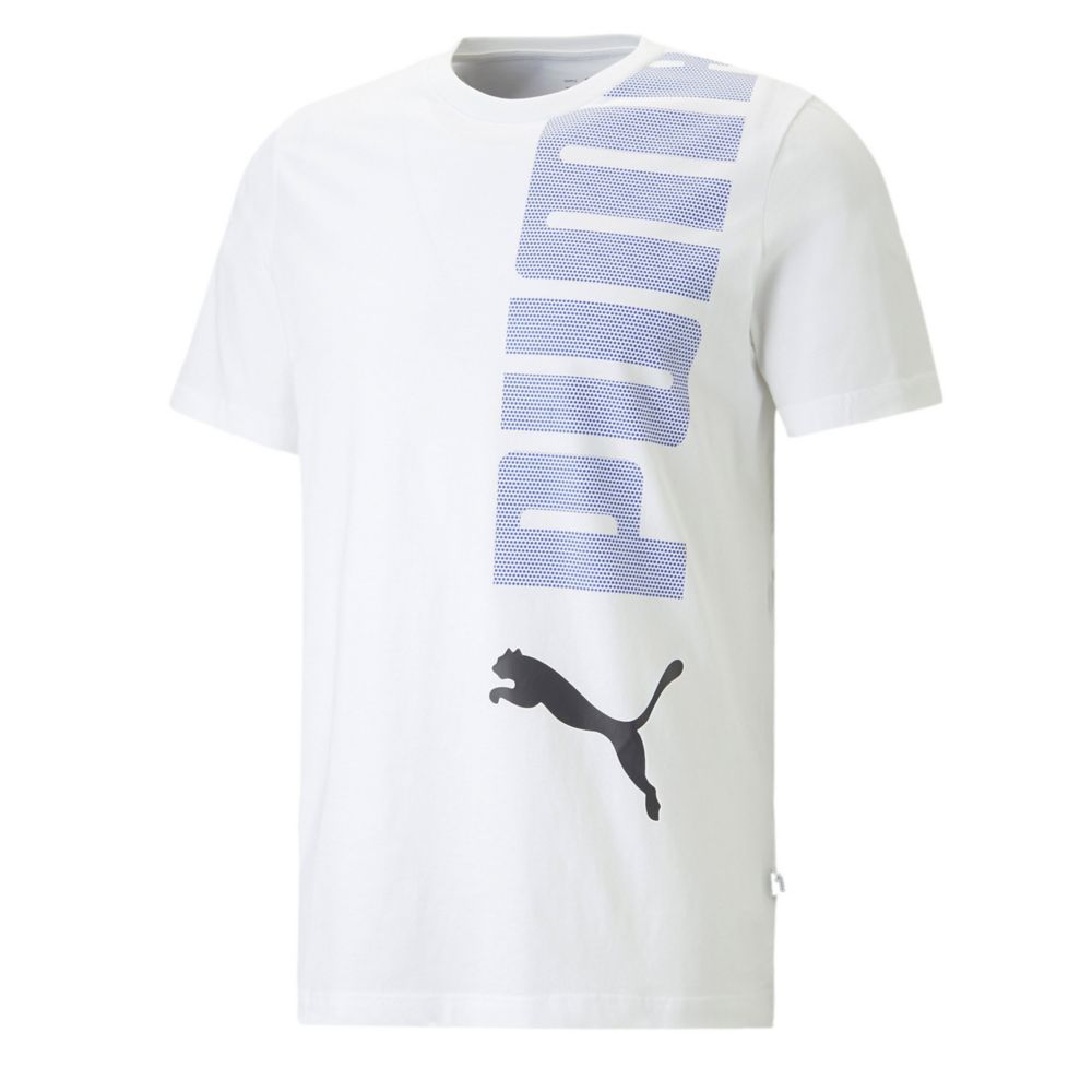 Blue Mens Rack Puma Essential T-shirt | Logo | Room Shoes Lab