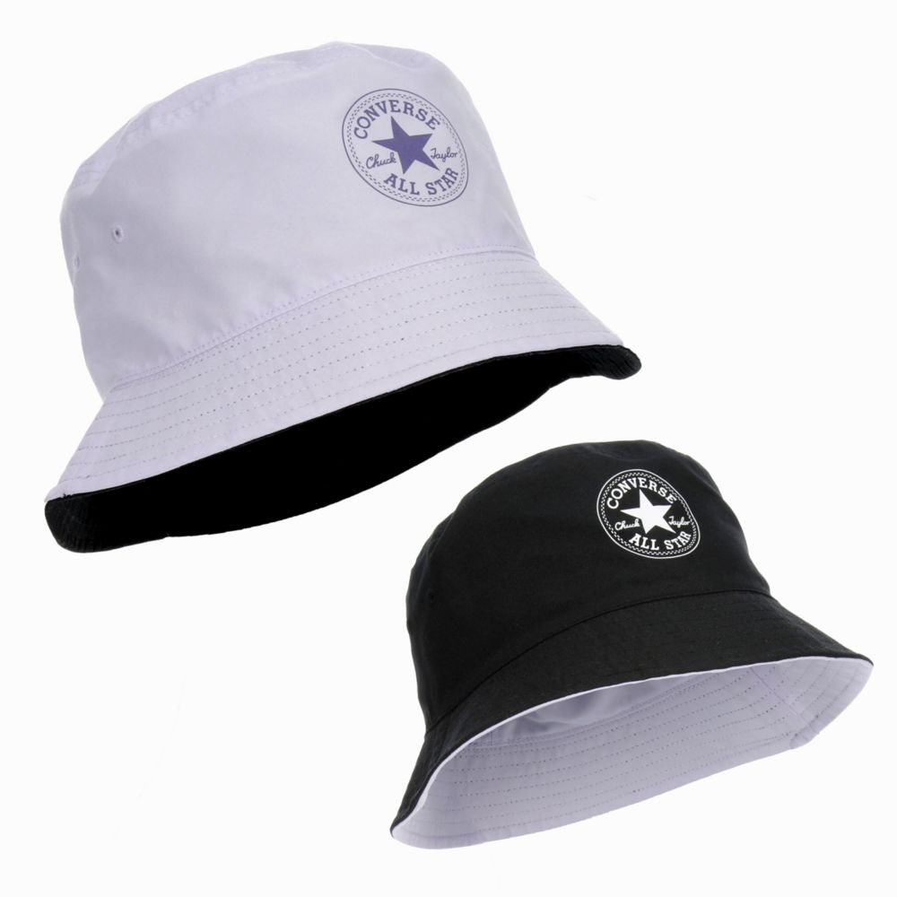 UNISEX PATCH LOGO REVERSIBLE BUCKET HAT - LILAC