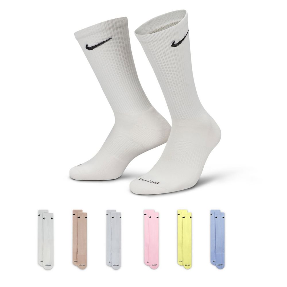 Blue Nike Mens Plus Cushioned Pastel Crew Socks 6 Pairs | Accessories Rack Shoes