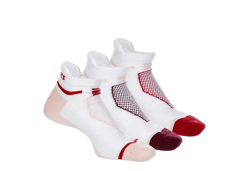 White Asics Womens No Show Socks 3 Pairs | Accessories | Rack Room Shoes