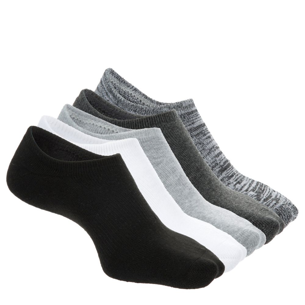 WOMENS DOUBLE HEEL CUSHION LINER SOCKS 5 PAIRS