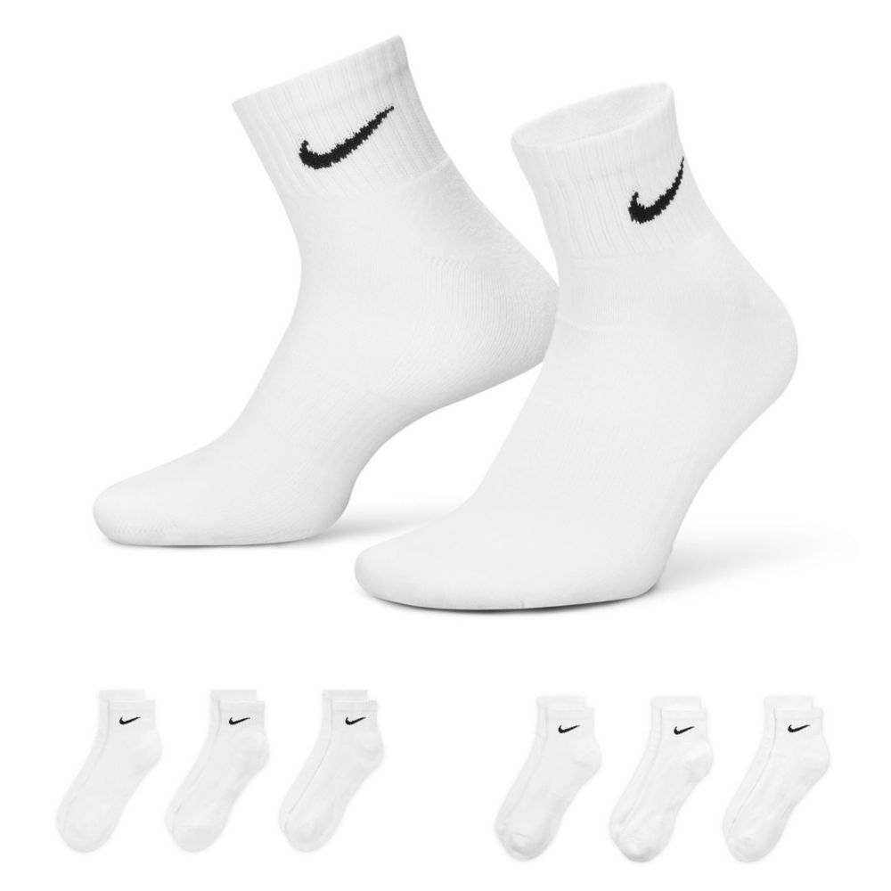 White Nike Mens Xtra Large Quarter Socks 6 Pairs | Accessories | Shoes