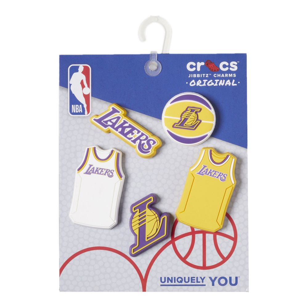 Assorted Crocs Unisex Los Angeles Lakers 5 Pack Jibbitz Shoe Charms