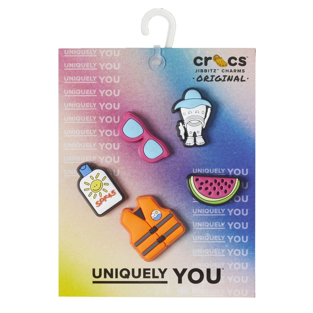 Assorted Crocs Unisex Day In The Lake 5 Pack Jibbitz Shoe Charms