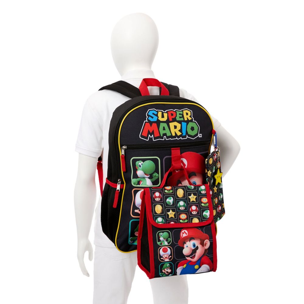 Accessory Innovations 5 Piece Kids Licensed Backpack Set Super Mario -  Office Depot