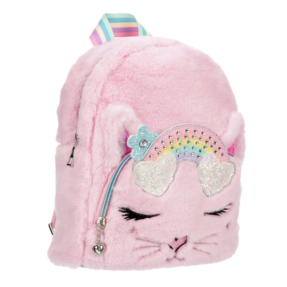 Pink Omg Girls Colorblock Hologram Coated Backpack, Accessories